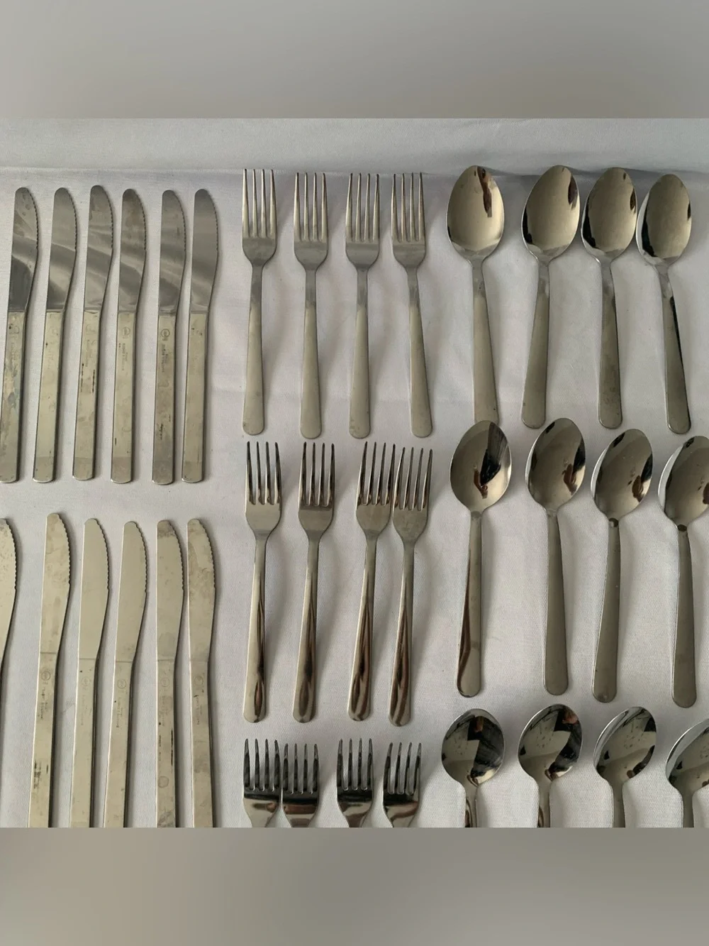 Lot of 36 Stainless Steel Silverware12 Spoons Forks Knives Flatware Picnic Party